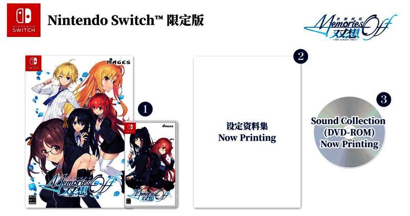 游戏限定版与超限定版实物展示图，包含精美外盒、画册、DVD与纪念卡牌等周边