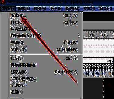 时间轴面板显示图层1，箭头指向新建图层按钮