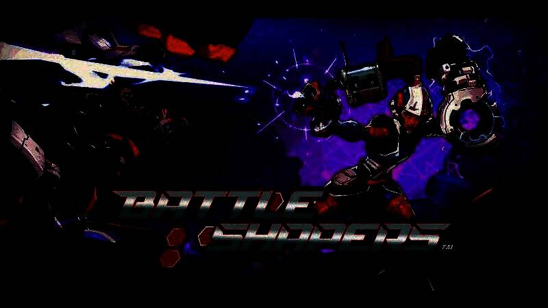 《塑战核心》游戏主视觉图，主角手持能量武器站在机械废墟之上，背景是充满科技感的高塔城市