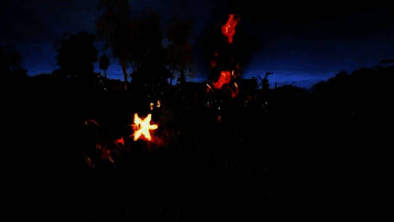 角色站在山顶俯瞰战场，天空中出现时空裂隙的神秘现象