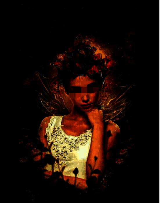 整体色调调整过程图，色彩由灰暗转为暖金色梦幻风格