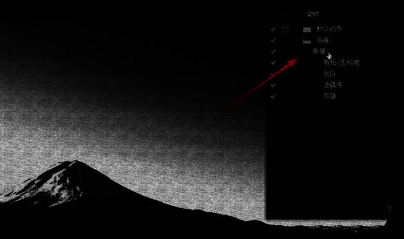 动作面板中已选中‘素描’动作，鼠标指针指向对应条目