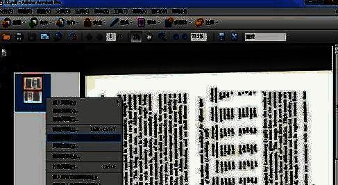 鼠标右键点击缩略图后弹出菜单，菜单中“旋转页面”选项被选中，显示操作路径