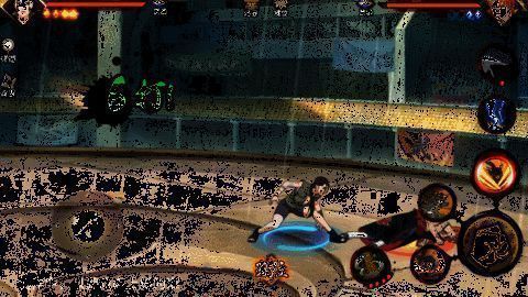 犬塚花第四段和第五段攻击触发扫地效果，敌人被挑飞后砸落地面