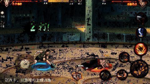 犬塚花发动怒扑技能，抓取敌人后旋转并用双膝将其砸向地面