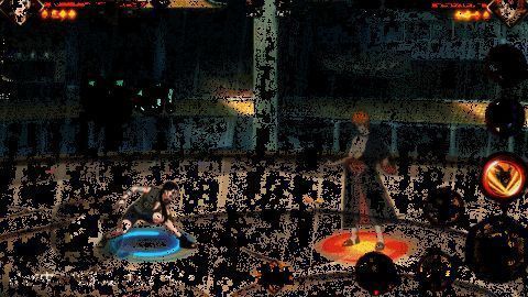 犬塚花与灰丸三兄弟发动奥义技群狼出击，敌人被围攻后遭致命一击