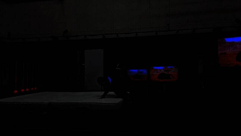 技术人员在控制台前监控动捕数据流，多屏显示不同角度的动作捕捉信息