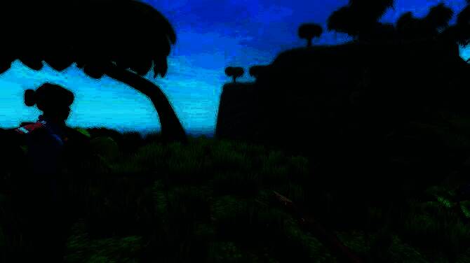 玩家建造的升级版竹筏，配备储物箱、净水器和太阳能板，细节丰富