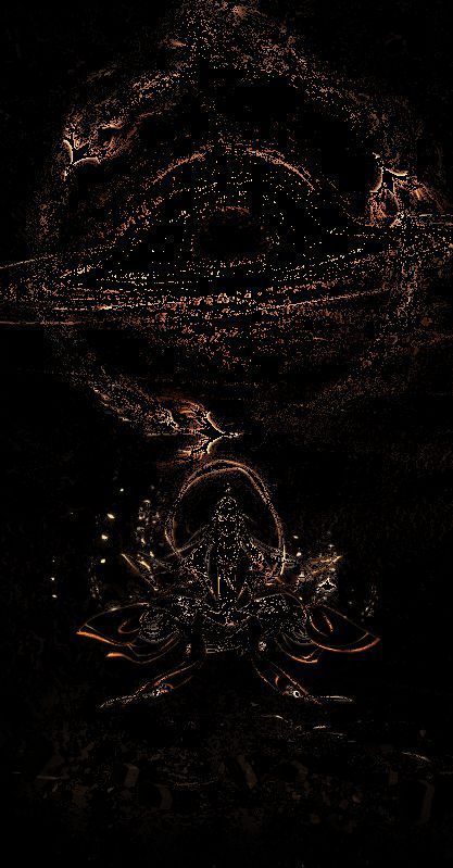 火系修炼室向土系过渡的转场动画，火焰熄灭化为灰烬，随即升腾为黄沙，逐步形成土系环状结构