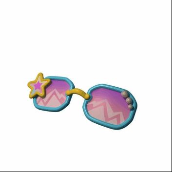 兔露露戴上星形墨镜，躲在帽子阴影下，显得害羞又俏皮