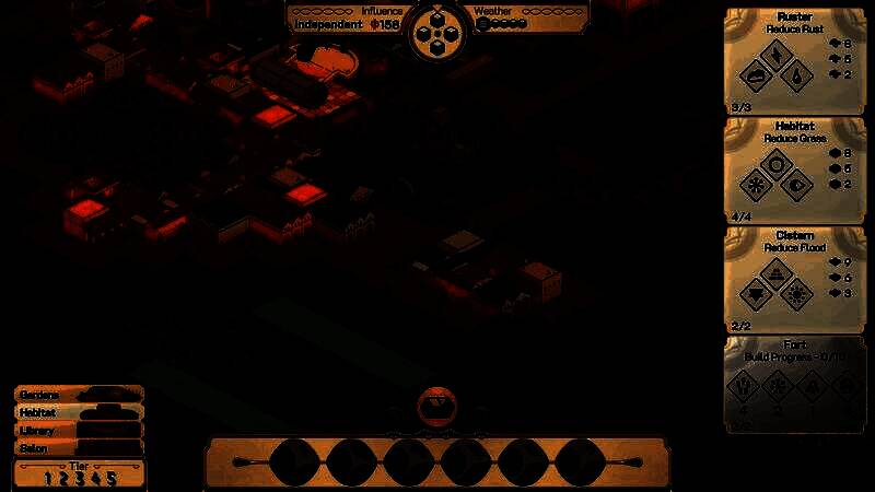 骰子系统界面展示，屏幕上显示多个六面骰滚动动画，对应资源获取与事件触发机制