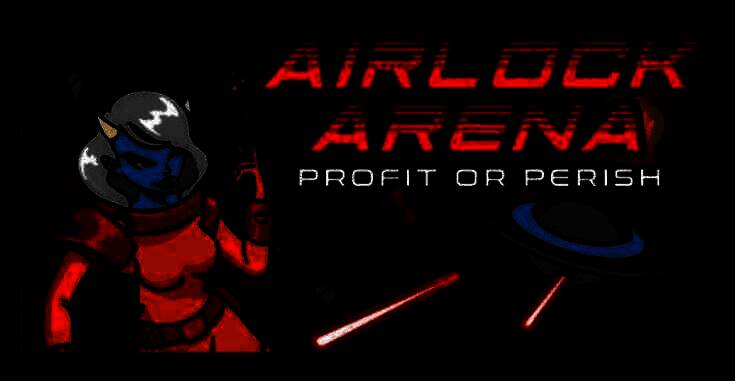 《气闸竞技场：获利还是消亡》游戏主视觉图，展现宇宙飞船在小行星带中穿行的紧张场景