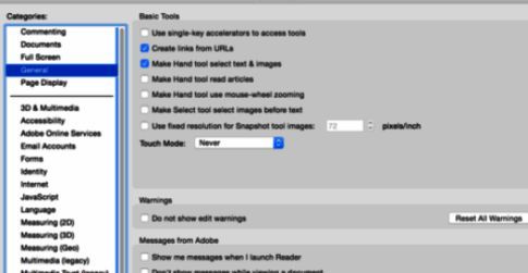 Adobe Reader XI设置完成后点击OK确认保存的对话框截图