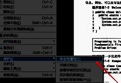 ‘安全性属性’选项被选中，即将打开安全性信息窗口
