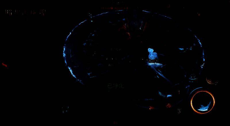 游戏界面展示四种深渊护身符图标及属性说明，背景为幽暗深渊中的祭坛，符文闪烁