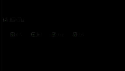 扫描添加界面，展示可选磁盘分区和扫描范围设置