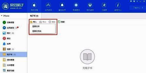 电子书导入成功后的列表界面，展示多本已导入的书籍信息