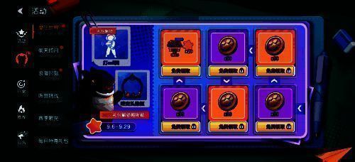 ‘萌萌哥斯鲨’皮肤展示图，怪兽身穿鲨鱼造型战衣，眼神犀利又带点俏皮，特效环绕极具视觉冲击