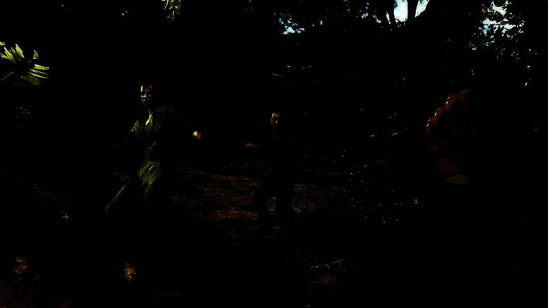 游戏实机画面截图，印第安纳·琼斯在昏暗神庙中躲避机关陷阱，前方地板塌陷，氛围紧张刺激