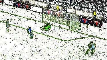 皮耶罗施展落叶弧线球破门瞬间，皮球划出优美弧线直挂死角