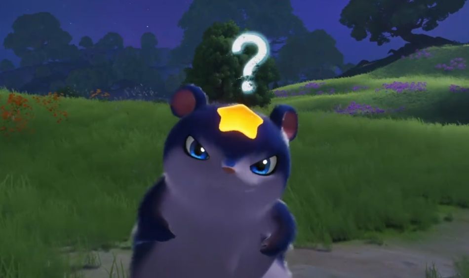 星乐蒂在战斗中悬浮空中，释放蓝色能量弹攻击地面敌人，技能特效带有星光轨迹