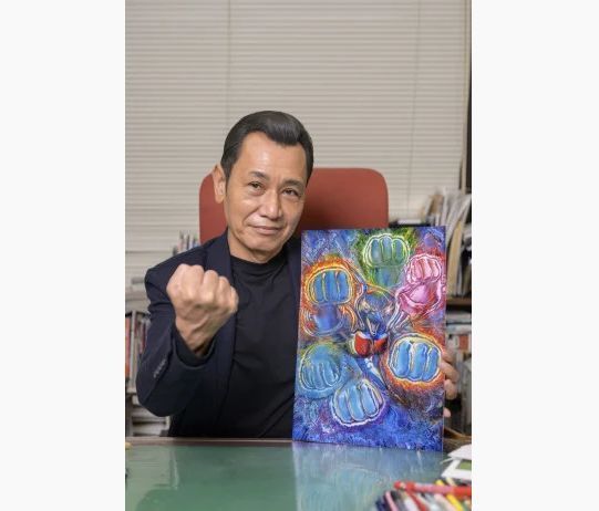 原哲夫绘制的海豚侠卡牌插画，展现硬朗肌肉与凌厉拳势，风格充满格斗漫画张力