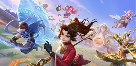 王者荣耀国际服HOK游戏主界面展示，角色立绘精美，UI设计国际化