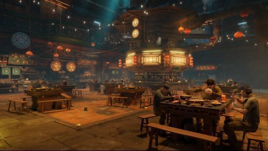 帮会成员在秘境中围攻巨型变异生物，场景布满古老图腾与废弃庙宇遗迹