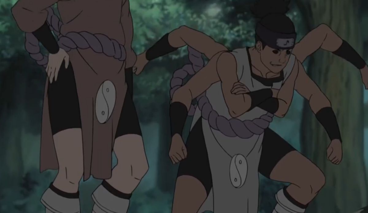 鬼童丸角色立绘，六条手臂呈展开姿态，眼神冷峻，背后隐约可见蜘蛛纹路，整体造型充满压迫感