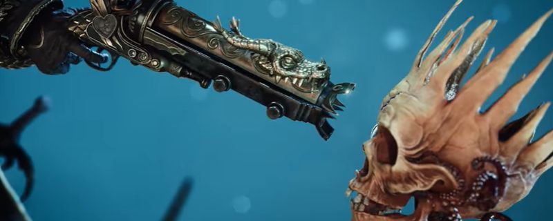 《戴维琼斯》游戏实机画面，昏暗海底场景中主角手持武器前行，周围光影交错，充满神秘与紧张氛围