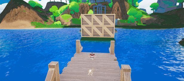 妙音鸟飞行于神树内部，周围环绕着发光音波轨迹，藤蔓与浮空石块构成奇幻地貌