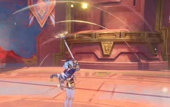 薇尔琪塔从伊涅芙身后飞出，释放雷电光束攻击一群敌人，战场电光四溅