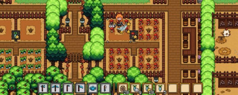 《希望物语》游戏主界面展示，田园风光与像素小屋构成温馨画面