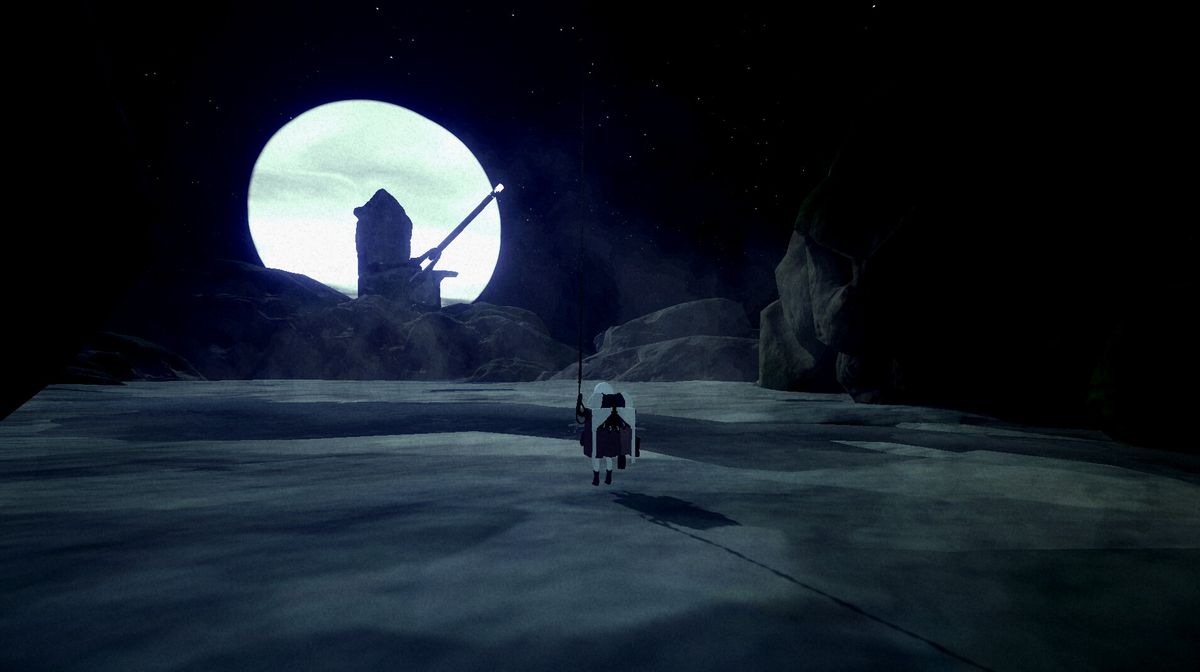 玩家站在高崖上眺望远方，脚下是绵延的荧光花海与漂浮岛屿