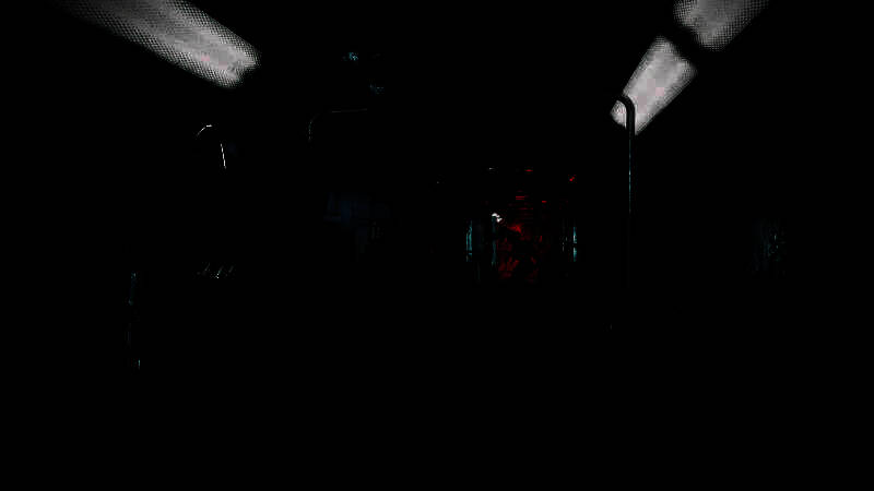 《时间旅者：重生曙光》概念画面，主角手持发光武器在昏暗太空站中对战扭曲异形生物，光影与断肢特效极具视觉冲击