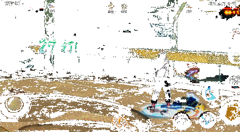 艾与奇拉比联手释放绝牛雷犁热刀，双人合体技爆发出耀眼雷光，地面被撕裂出巨大沟壑