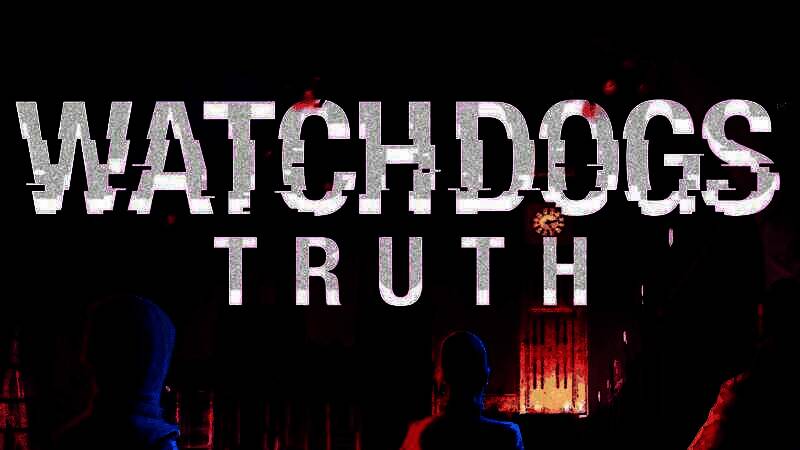 《看门狗：真相》有声剧宣传图，画面呈现都市夜景下的黑客符号与数据流交织，科技感十足