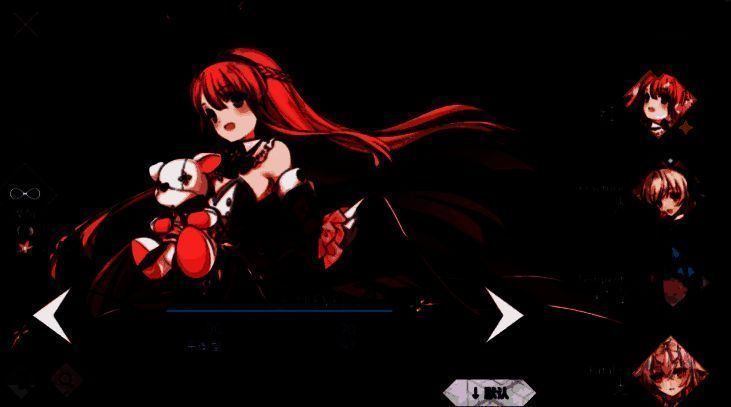 红角色立绘，红发少女摆出战斗姿态，背景燃烧着火焰般的光效