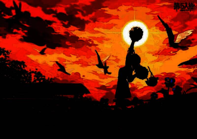 《第五人格》处暑线下活动现场布置图，现场布置充满秋日氛围，灯笼、绿植与游戏角色立牌交相辉映