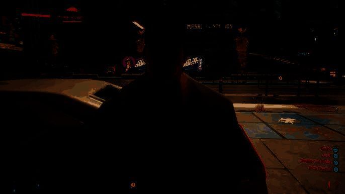 《赛博朋克2077》主机版运行画面，显示卡顿与画面崩溃现象