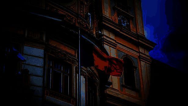 罗马尼亚竞争委员会对索尼展开反垄断调查的新闻示意图，背景为PlayStation标志与法律文件交织