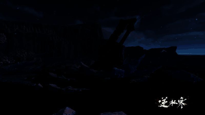 无朽冰川地图全景，冰川耸立，水流清澈见底，玩家角色正从陆地跃入水下世界