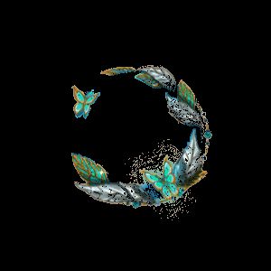 动态头像框「染霞映翠」展示图，翠绿色调搭配流动光纹，整体风格清新典雅