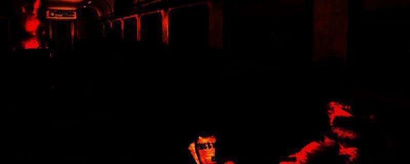 《Spectator 2》游戏实机画面，昏暗走廊中主角手持手电前行，四周弥漫着诡异雾气，墙上浮现模糊人影，营造出强烈的恐怖氛围