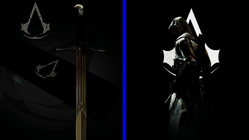 阿泰尔之剑复制品正面展示，剑身修长，护手呈十字造型，整体银光闪耀，极具中世纪冷兵器美感