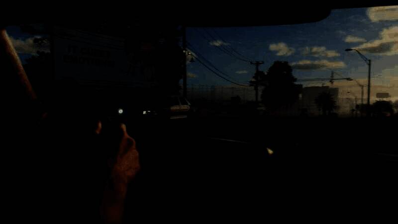 玩家视角下的豪华公寓内部，落地窗外是城市夜景，室内有定制家具、酒柜和智能控制系统面板