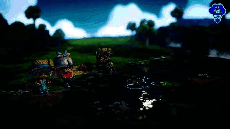 《代号：奇旅》科隆展宣传画面，角色站在浮空岛屿上眺望奇幻世界，天空中漂浮着彩色云朵与发光电话亭