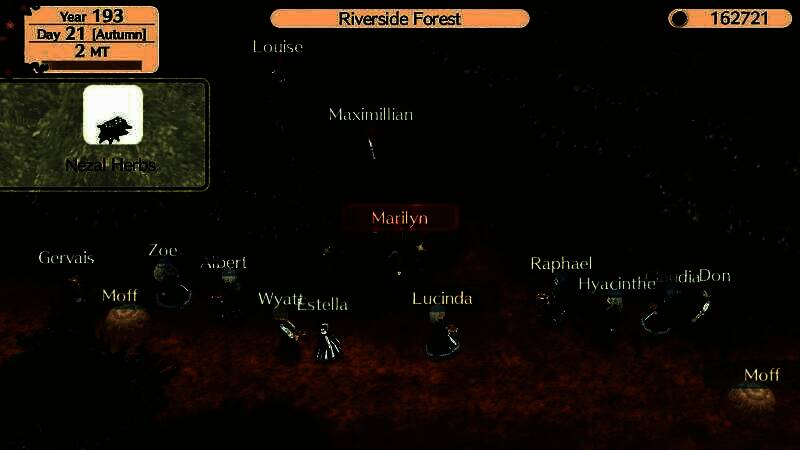 地牢内部场景，昏暗灯光下角色持火把前行