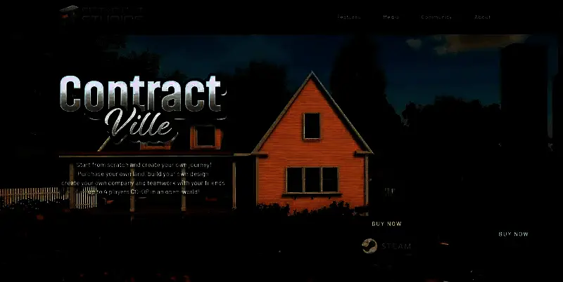 FiftyEight Studios官网首页截图，展示公司项目介绍与联系方式