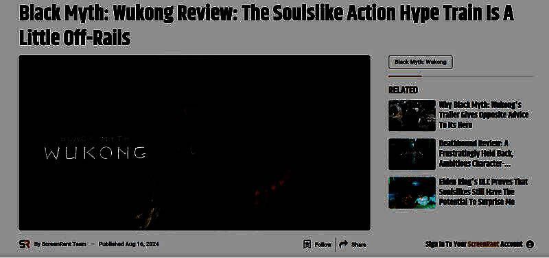 《黑神话：悟空》十大理由榜单的图文排版，每条理由配有对应的游戏内场景插画，如Boss战、金箍棒挥击、场景建筑等